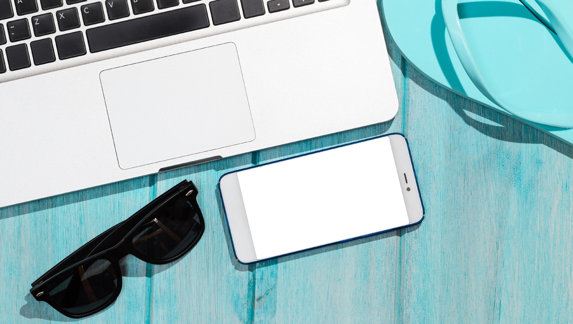 Laptop and phone