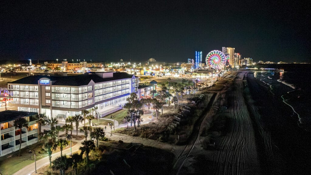 Ocean Escape Boardwalk at night